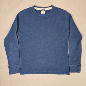 Relwen Bi-Waffle Thermal Crew Sweatshirt‎ Mens Medium Dark Marine Blue Cotton
